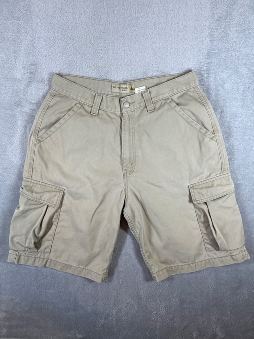 Levis‎ SilverTab Khaki Cargo Shorts Mens 33 Tan Cotton Twill Utility Relaxed Fit
